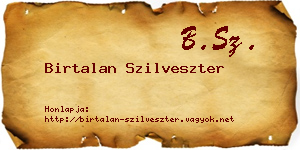 Birtalan Szilveszter névjegykártya