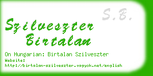 szilveszter birtalan business card